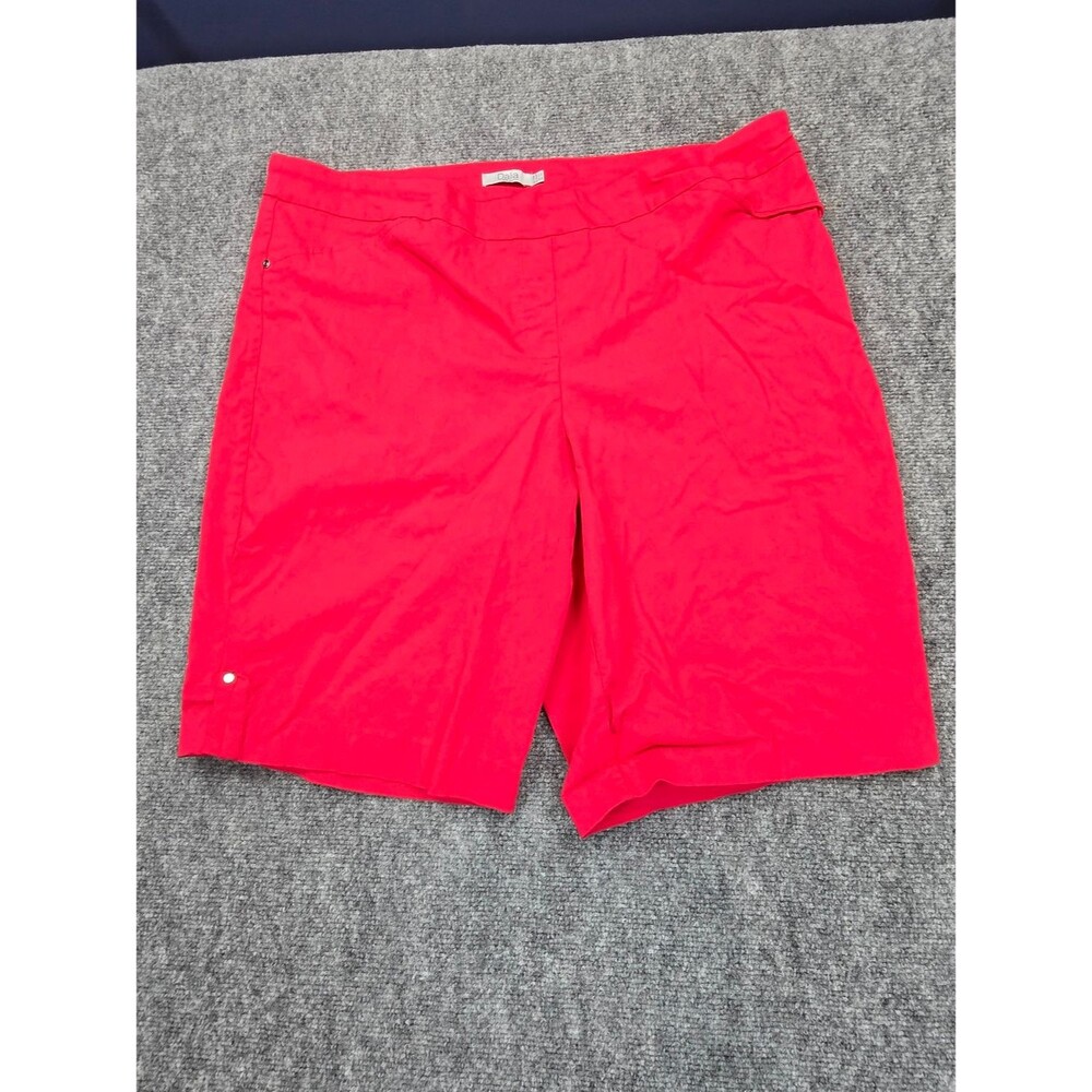 Dalia Bermuda Shorts Womens 20W Red Stretch Mid Rise Plus Size Walking Shorts